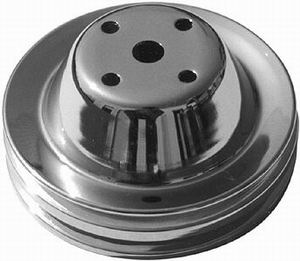 (image for) Chrome SB Chevy 283-350 V8 Double Groove Water Pump Pulley - LWP