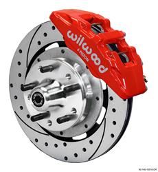 (image for) Disc Brakes, Front, Dynalite Pro, Cross Drilled/Slotted, 6-Piston Red Calipers, GM, Kit