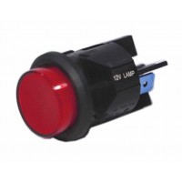 (image for) #15-135 LIGHTED PUSH BUTTON/12V-ON-OFF-16AMP/ROUND RED LENS