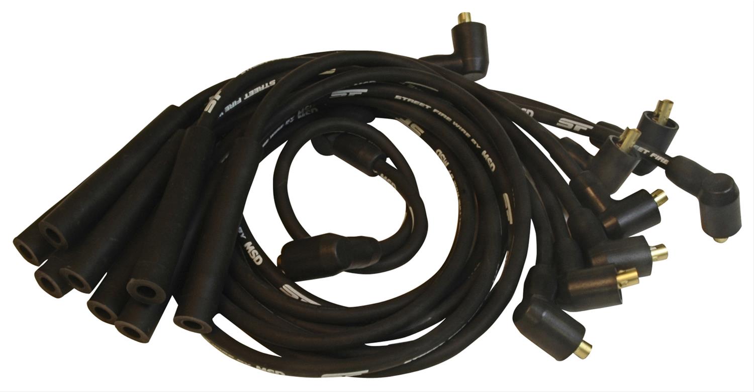 (image for) Spark Plug Wires, Street Fire, 8.0mm, Black, Straight Boots, Ford, Small/Big Block, Set