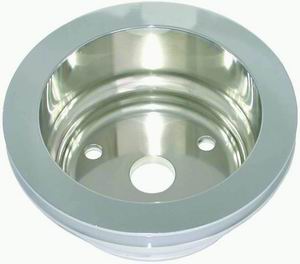 (image for) #R9484POL Polished Alum SB Chevy V8 Single Groove Crank Pulley - - Click Image to Close