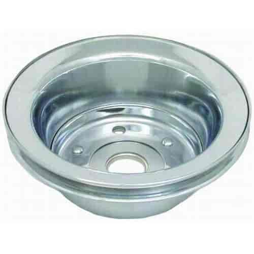 (image for) Crankshaft Pulley 1969-85 Small Block Chevy 283-350 CHROME