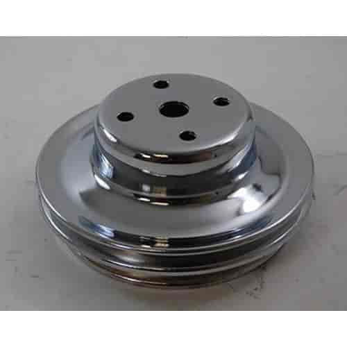 (image for) BB CHEVY DOUBLE GROOVE WATER PUMP PULLEY LWP UPPER CHROME