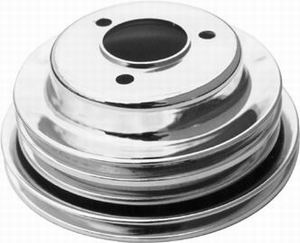 (image for) BB CHEVY CRANKSHAFT TRIPLE GROOVE PULLEY LWP LOW CHROME