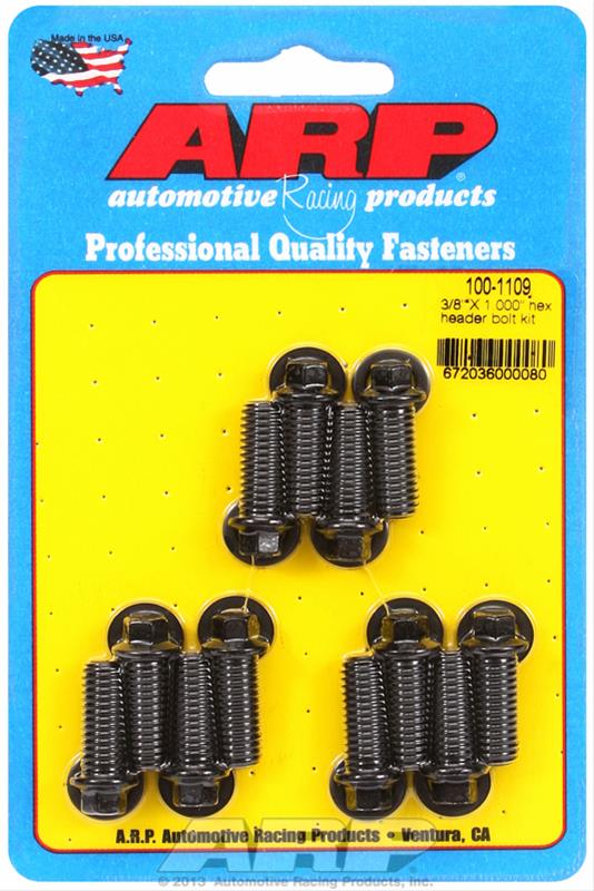 (image for) Header Bolts, Hex Head, 5/16 in. Wrench, Custom 450, Black Oxide, 3/8 in.-16, 1.000 in. U.H.L., Set of 12