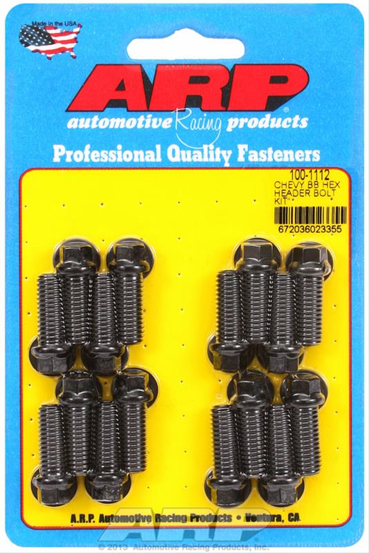 (image for) Header Bolts, Hex Head, 3/8 in. Wrench, Custom 450, Black Oxide, 3/8 in.-16, 1.000 in. U.H.L., Set of 16