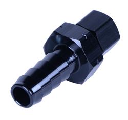 (image for) Tube Adapter,Compression Fitting, 5/16" Transmission Cooler Line to 3/8" Hose Barb Black anodized Fitting