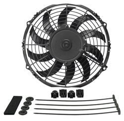 (image for) Fan, Electric, Single, High Output, Curved Blades, 1,328 cfm, 14.20 amps, 10 Plastic Blades, Black, Puller