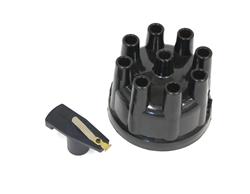 Distributor Cap and Rotor Kits, Flame-Thrower, Female/Socket, Black Cap, Clamp Down, Rotor, Brass Contact Terminal, Flame-Thrower, Ford, V8, Kit (image for) Distributor Cap and Rotor Kits, Flame-Thrower, Female/Socket, Black Cap, Clamp Down, Rotor, Brass Contact Terminal, Flame-Thrower, Ford, V8, Kit