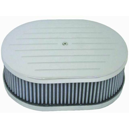 (image for) #R6110 Polished Aluminum 12" x 2" Oval Air Cleaner Set